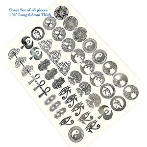 Sacred Symbols Geometric Copper Sticker Thin Metal Decal Flower Life Tree Chakra